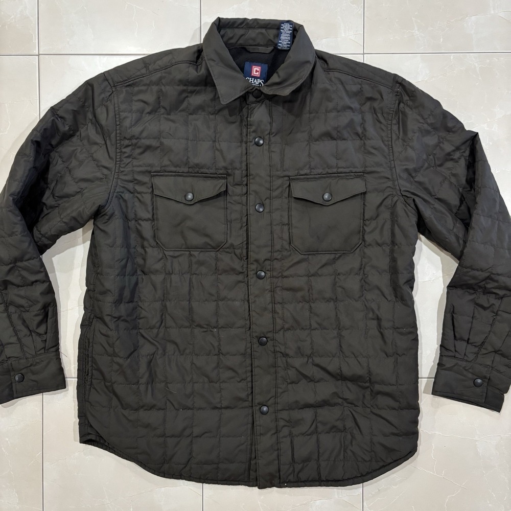 Vintage Chaps Ralph Lauren Quilted Puffer Jacket Men's L Lined Winter 90s Y2K